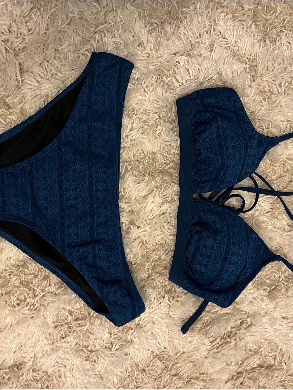 Blue Women's Bikini Set - Classic Triangle Top and Brief